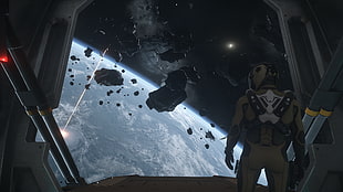 man wearing white and black space suit, Star Citizen, video games HD wallpaper