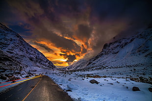 asphalt road, nature, landscape, road, mountains