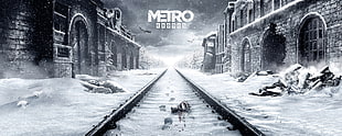 black and white Metro Exodus poster HD wallpaper