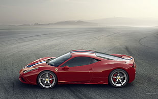red Ferrari sports car, Ferrari, car, Ferrari 458 Speciale HD wallpaper