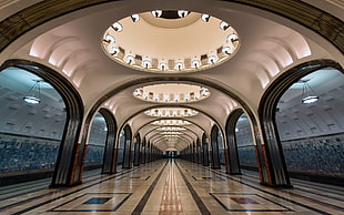 museum interior, architecture, Russia, metro, train station HD wallpaper