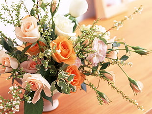 bouquet of pink , white and pink flowers