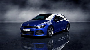 blue 5-door hatchback, car, Volkswagen Scirocco, Volkswagen, blue cars