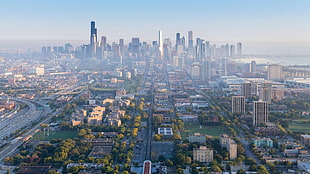 aerial view of city building