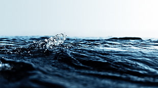 silver-colored diamond ring, sea, water, nature