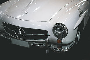 classic white Mercedes-Benz car