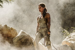Tomb Raider movie still, Tomb Raider, Alicia Vikander, Lara Croft, Tomb Raider 2018 HD wallpaper