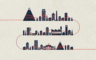 cityscape illustration HD wallpaper