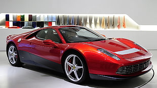 red sports car, Ferrari SP12, supercars, Eric Clapton, car HD wallpaper