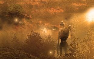 robot on mountain graphic wallpaper, Studio Ghibli, Castle in the Sky, robot HD wallpaper