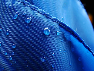 blue textile with morning dew HD wallpaper