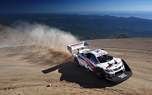 white racing car, Pikes Peak, Suzuki HD wallpaper