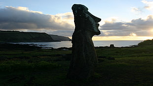 concrete statue, Easter Island, Moai HD wallpaper