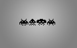 8-bit monster illustration, minimalism, Space Invaders, retro games, video games HD wallpaper