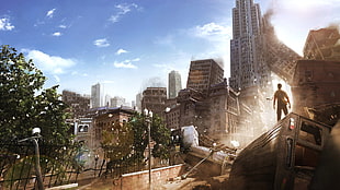 city buildings illustration gameplay HD wallpaper