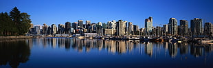 mirror photography of buildings, landscape, cityscape, building, reflection