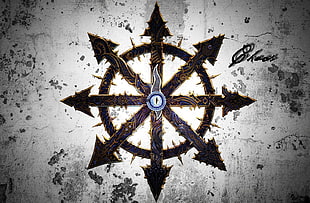 black and brown arrows logo, fantasy art, Chaos, Warhammer 40,000 HD wallpaper