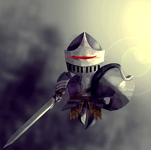 gray and black warrior illustration, Dark Souls II HD wallpaper