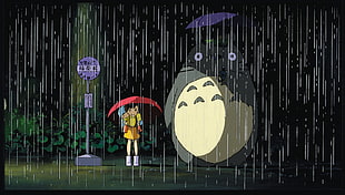 Totoro illustration, anime, Studio Ghibli, My Neighbor Totoro HD wallpaper
