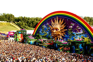 multicolored Celestial sun decor, Tomorrowland HD wallpaper