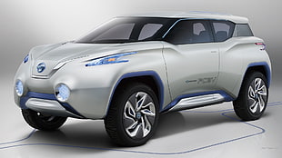 white Nissan concept SUV, Nissan TeRRa, car, Nissan, vehicle