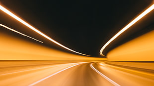 photo of brown and orange tunnel, nice