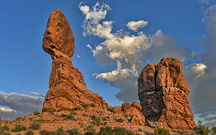 rock formation under blue sky wallpaper, rock, landscape, nature, Arches National Park HD wallpaper