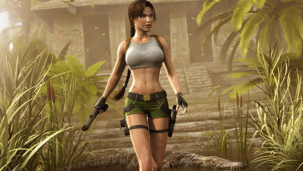 game character application screenshot, women, Tomb Raider, Lara Croft HD wallpaper