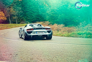 gray sports car, 918, Top Gear, Porsche 918 Spyder, Porsche