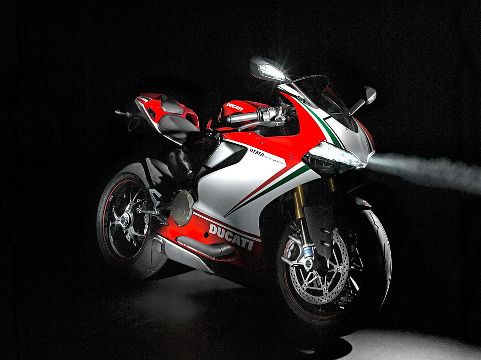 white and red Honda CBR, Ducati, Panigale 1199, Diavel HD wallpaper