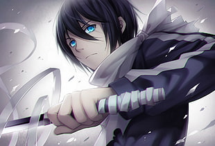anime male character holding sword HD wallpaper