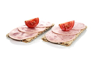 Ham and tomato HD wallpaper