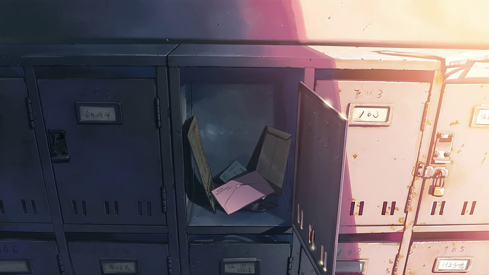 black wooden cabinet with mirror, 5 Centimeters Per Second, anime, Makoto Shinkai  HD wallpaper