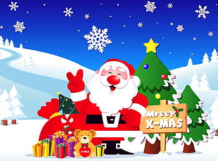 Santa Claus illustration HD wallpaper