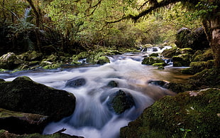 time lapse photo of river during daytime