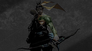 man holding bow illustration, Overwatch, Hanzo (Overwatch), Blizzard Entertainment HD wallpaper