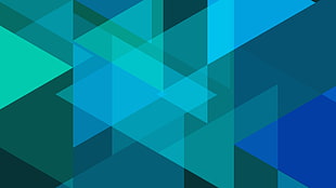 teal and blue triangular 3D wallpaper HD wallpaper