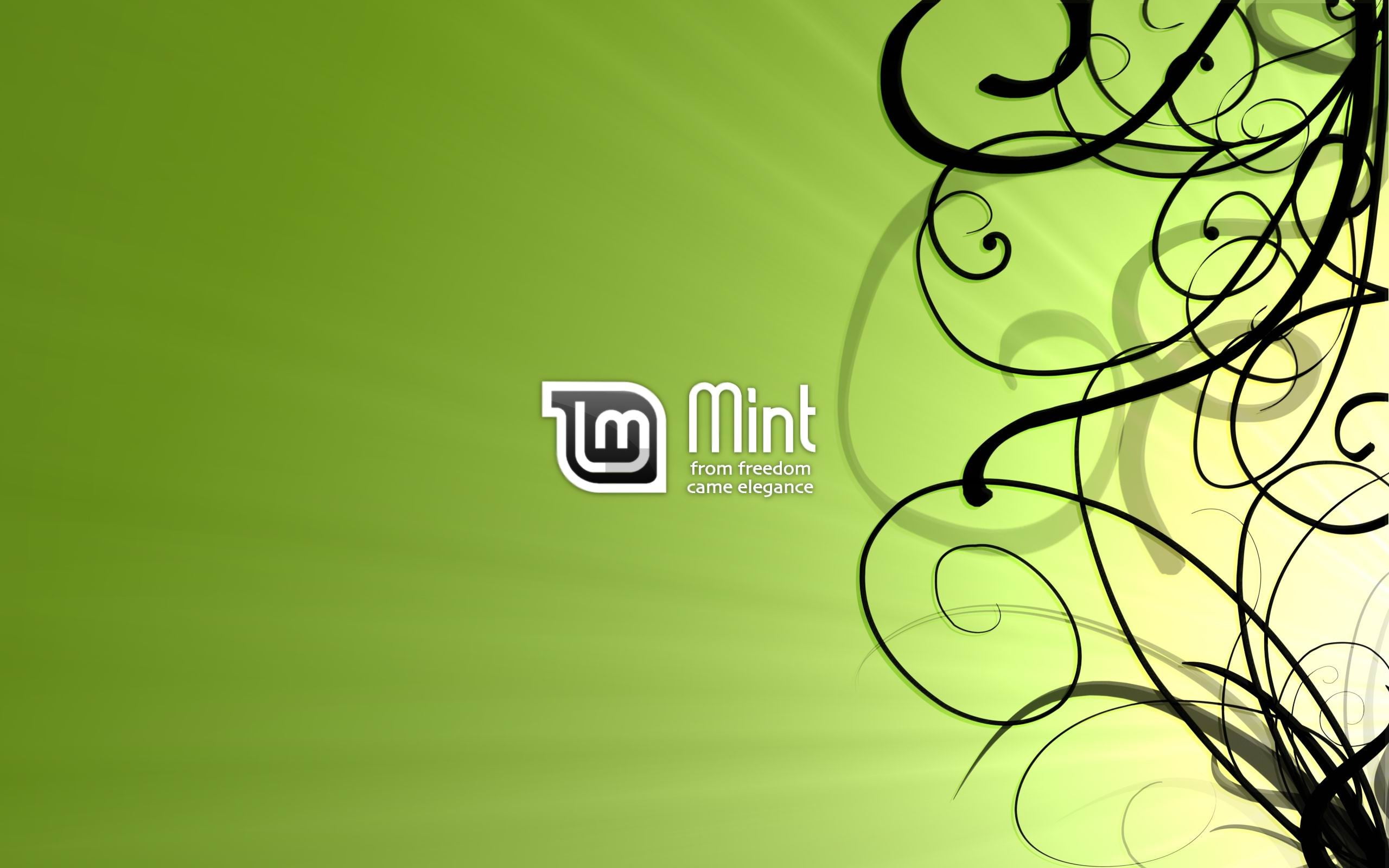 white and black Mint logo, Linux, GNU, Linux Mint