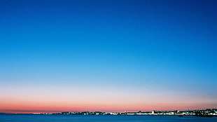 blue sky, sky, horizon, clouds, night