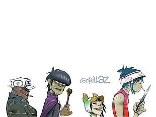 Gorillaz illustration, Gorillaz, music, 2-D, Noodle