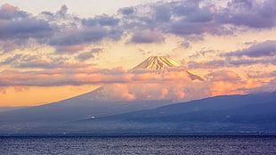 mountain and sea of clouds, landscape, clouds, mountains, Mount Fuji