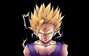 Son Gohan Super Saiyan 2, Gohan, Dragon Ball Z, anime boys, anime