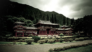 red and black wooden house, Asian architecture, architecture, Asia, Japanese