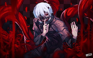 Ken Kaneki poster, anime, Tokyo Ghoul, Kaneki Ken HD wallpaper