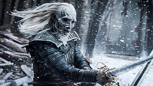 zombie holding sword wallpaper, Game of Thrones, The Others, snow, TV HD wallpaper