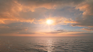 sunset, sea, clouds HD wallpaper