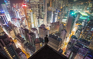 aerial view of city wallpaper, rooftopping, photography, Hong Kong HD wallpaper