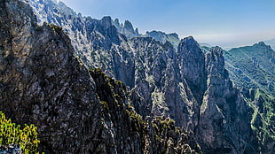 gray mountain, landscape, mountains, nature, rock HD wallpaper
