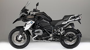 black and gray sports bike, motorcycle, BMW GS 1200, BMW R1200 GS, Triple Black HD wallpaper