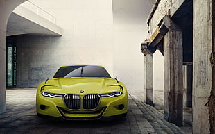 yellow BMW concept car HD wallpaper